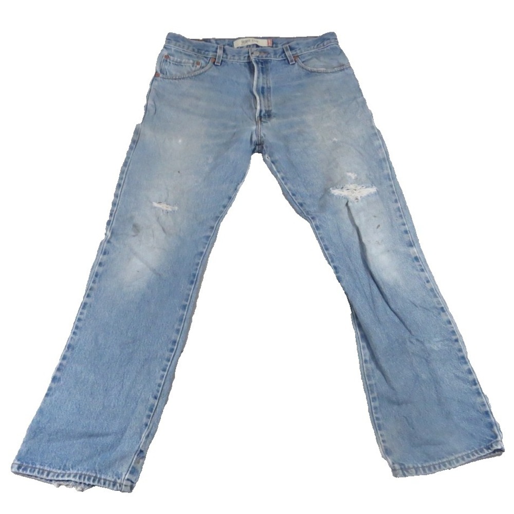 Levi's VTG Y2K Red Tab 517 Jeans Men W34 L32 Denim Bootcut Light Wash Distressed